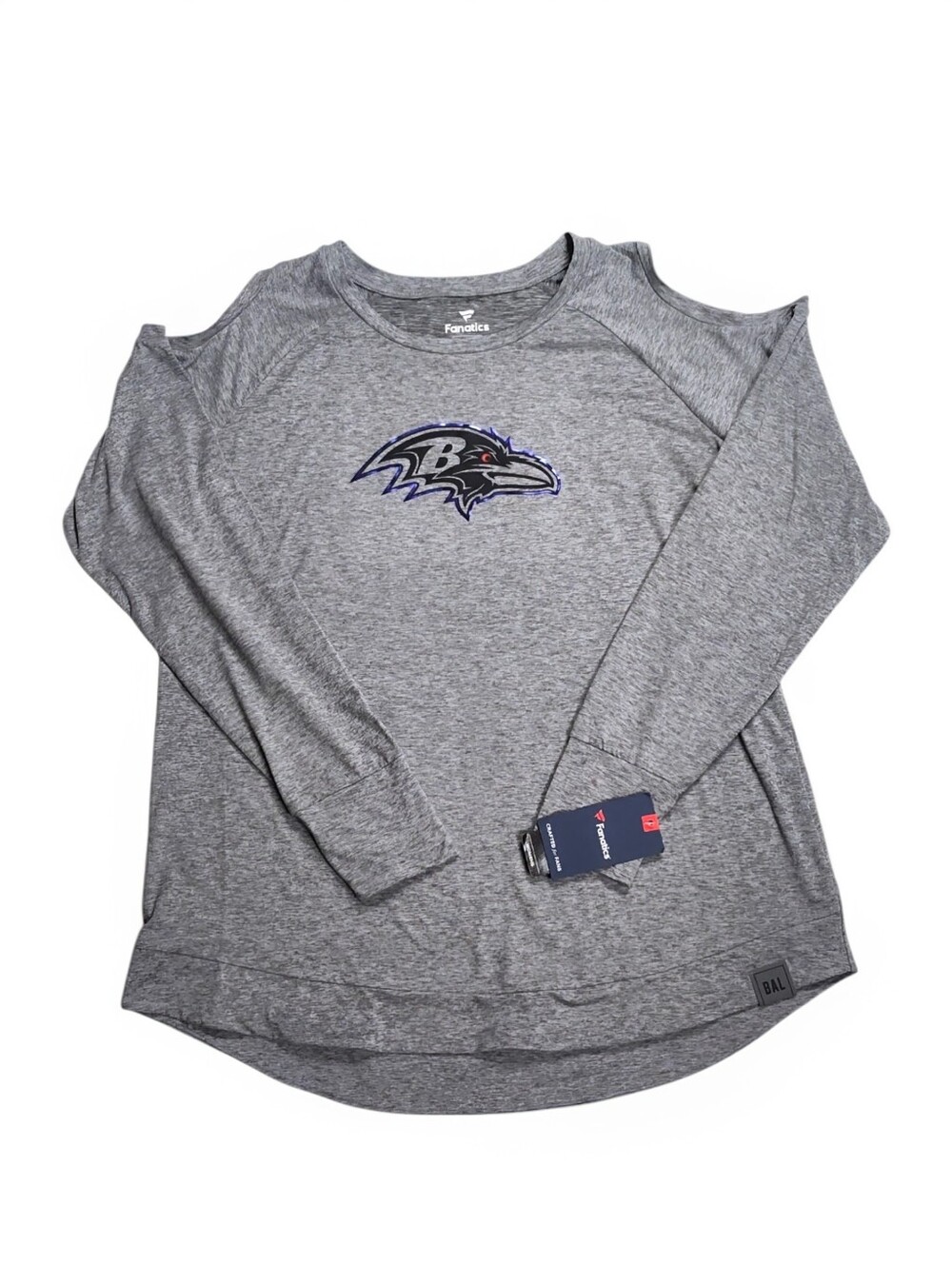 Fanatics NFL Baltimore Ravens Team Ambition Cold Shoulder Long Sleeve Top 2X NWT - Picture 15 of 15